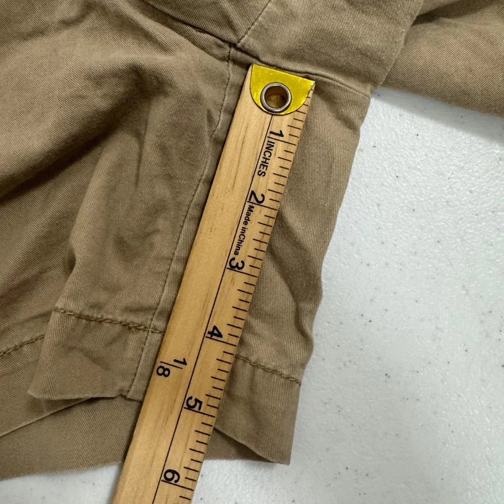 Ann Taylor LOFT Womens Khaki Tan Chino Shorts Size 10 Mid Rise Cotton Blend‎
